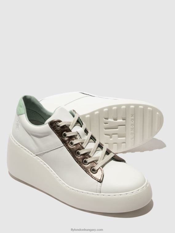 fehér/bronz grafit/menta 0X8XN722 fűzős edzőcipők delf580 Fly London nők