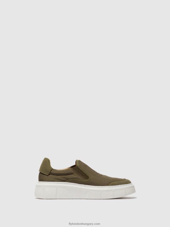 khaki 0X8XN753 felcsúsztatható edzőcipők elin509 Fly London nők