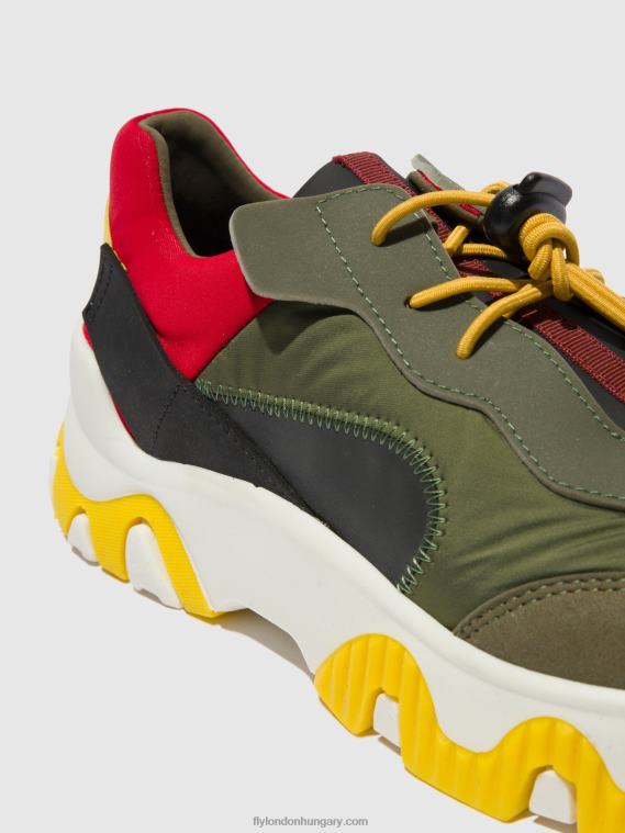 multi khaki/piros/sárga 0X8XN763 rugalmas edzőcipő fian634 Fly London nők