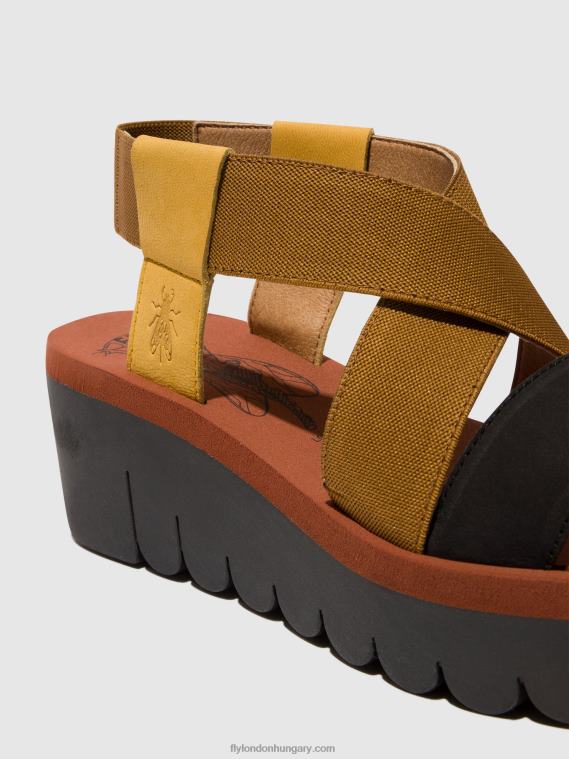 darázs/teve/fekete 0X8XN446 sling-back szandál yabi922 Fly London nők