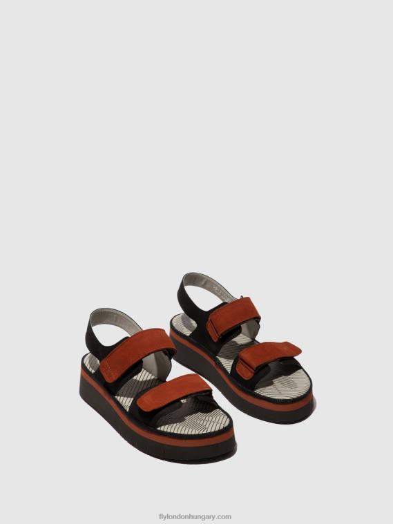 fekete/tégla 0X8XN576 sling-back szandál cori377 Fly London nők