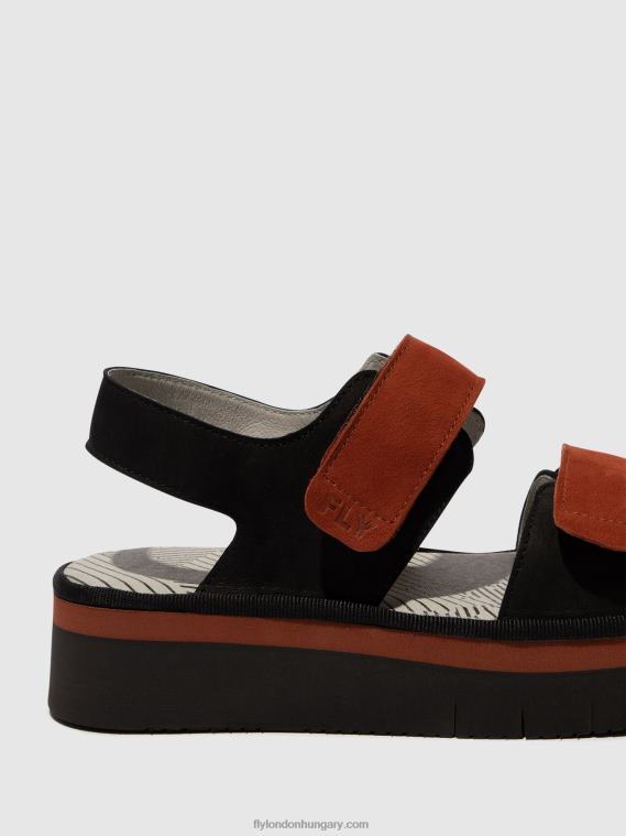 fekete/tégla 0X8XN576 sling-back szandál cori377 Fly London nők