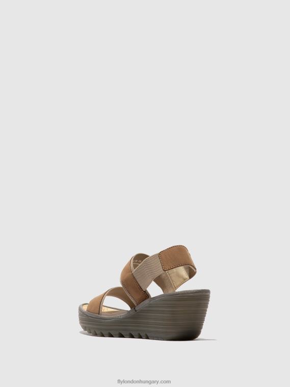 homok 0X8XN431 sling-back szandál yaco416 Fly London nők
