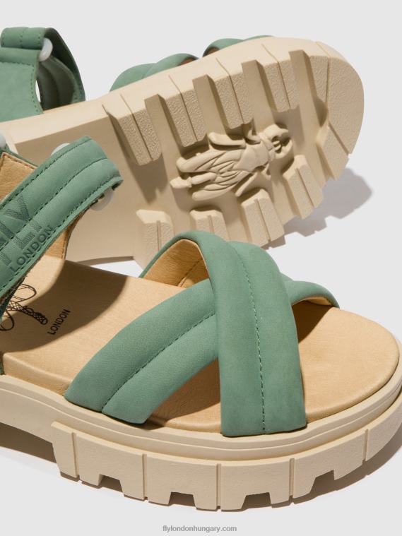 jade zöld 0X8XN546 hevederes szandál jada854 Fly London nők