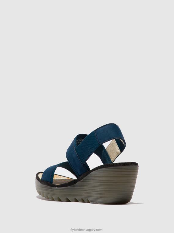 kék 0X8XN438 sling-back szandál yaco416 Fly London nők