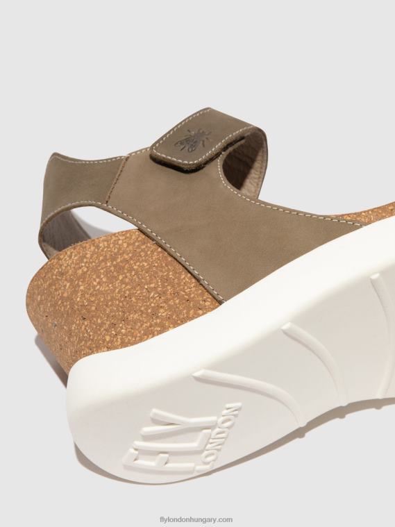 khaki 0X8XN398 tépőzáras szandál gogo967 Fly London nők