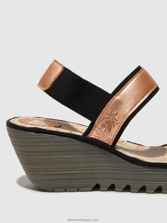pirosító arany 0X8XN439 sling-back szandál yaco416 Fly London nők
