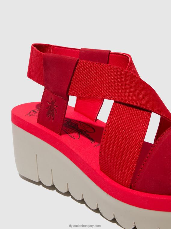 rúzs piros (piros) 0X8XN447 sling-back szandál yabi922 Fly London nők