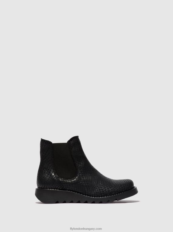 salv croco fekete 0X8XN14 chelsea bokacsizma Fly London nők