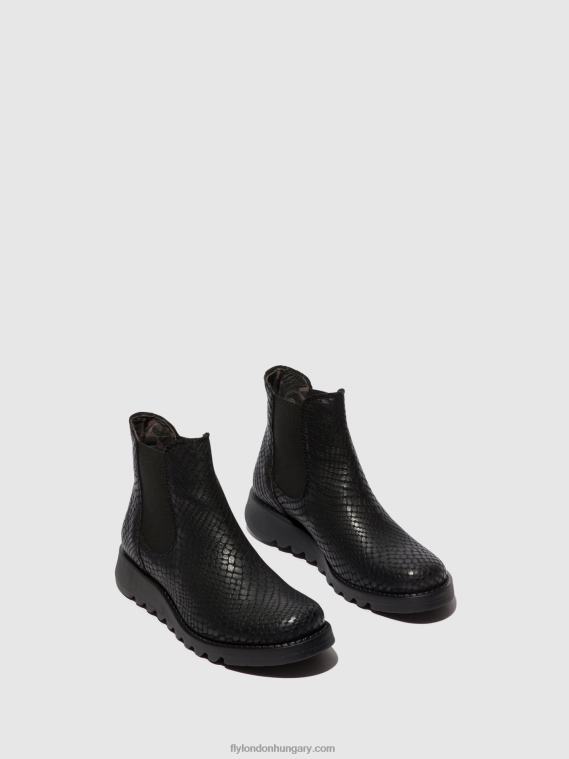 salv croco fekete 0X8XN14 chelsea bokacsizma Fly London nők