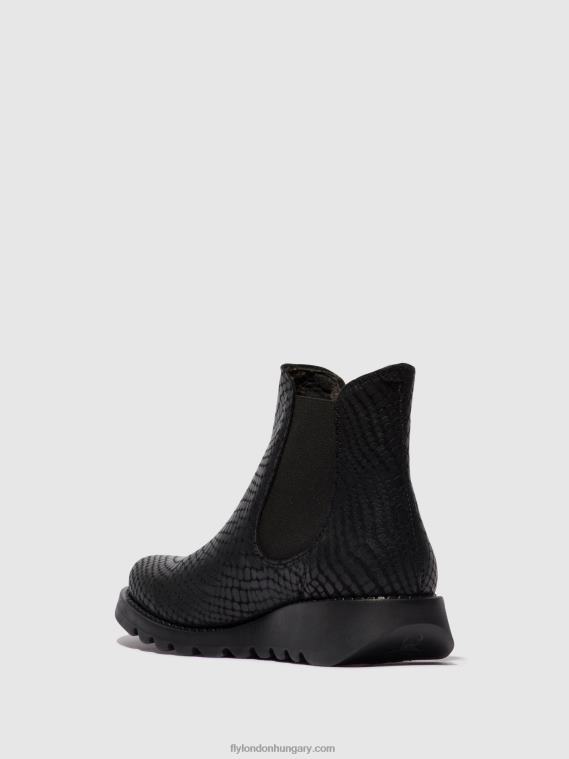 salv croco fekete 0X8XN14 chelsea bokacsizma Fly London nők