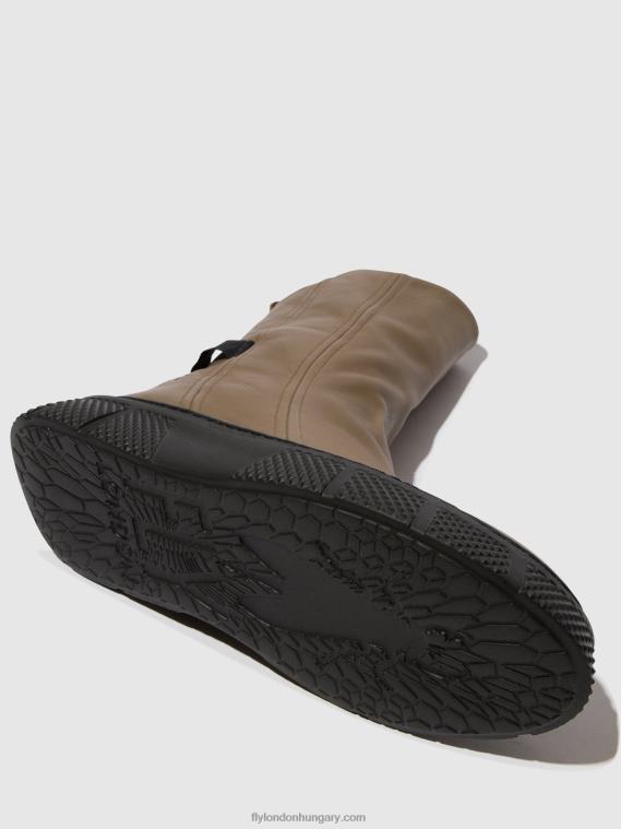 taupe (fekete talp) 0X8XN60 cipzáras bokacsizma esen485 Fly London nők
