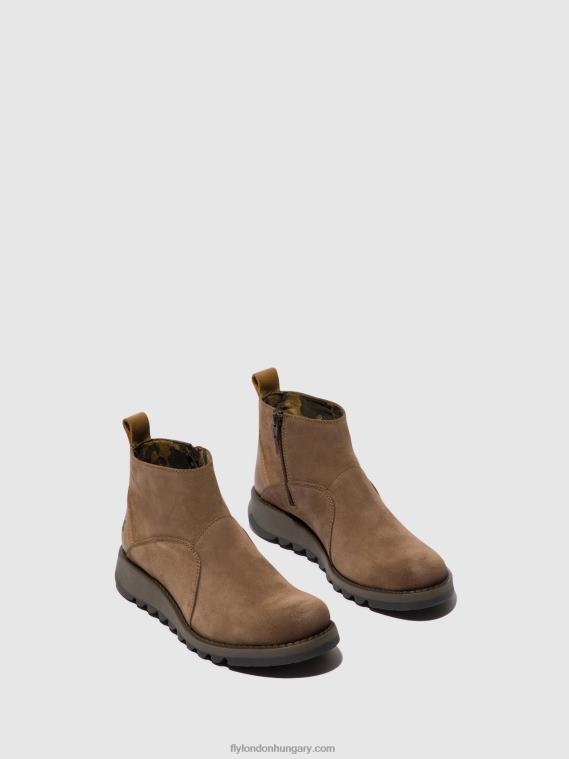 taupe/teve 0X8XN37 cipzáras bokacsizma sely918 Fly London nők