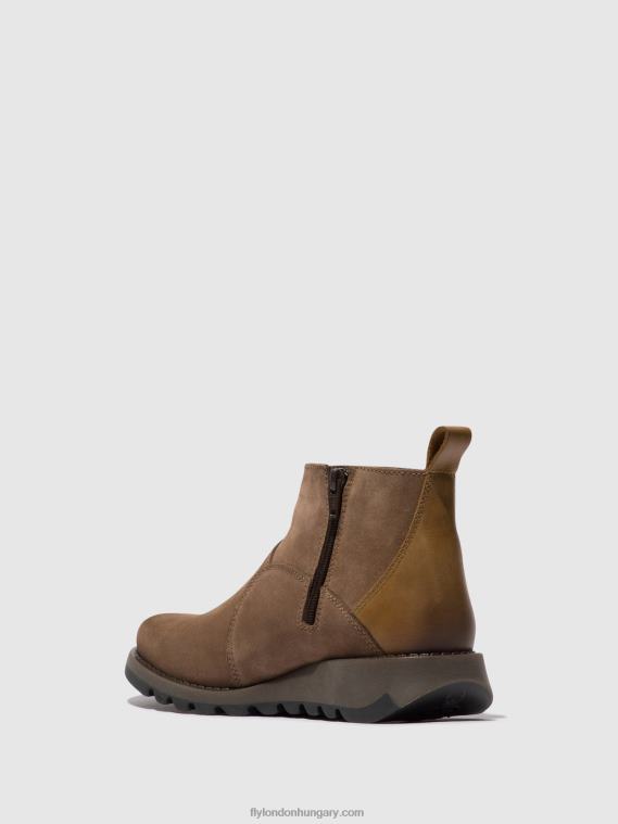 taupe/teve 0X8XN37 cipzáras bokacsizma sely918 Fly London nők