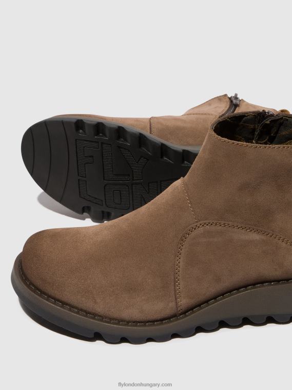 taupe/teve 0X8XN37 cipzáras bokacsizma sely918 Fly London nők