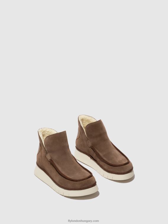 taupe/teve 0X8XN84 kerek orrú bokacsizma coze348 Fly London nők