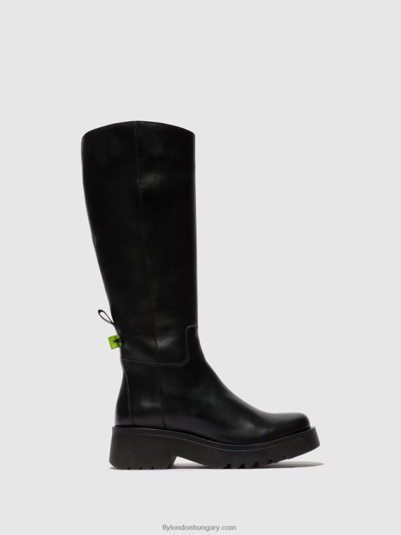 fekete 0X8XN302 zip-up csizma mynt908 Fly London nők