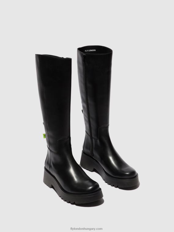 fekete 0X8XN302 zip-up csizma mynt908 Fly London nők